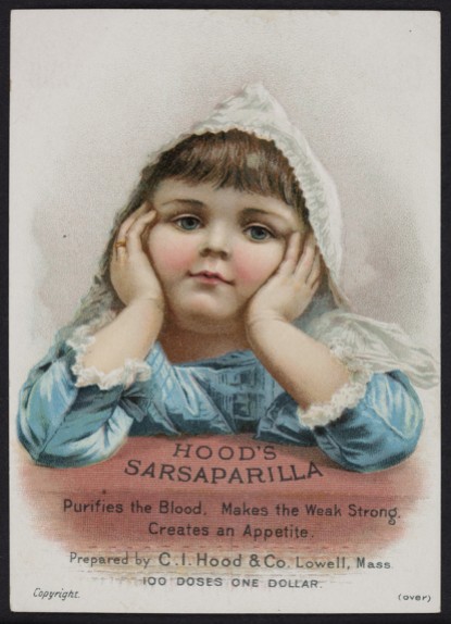 Hood's Sarsaparilla card, Historic New England